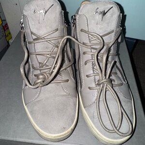 Giuseppe Zanotti Light Gray High-Top Sneakers